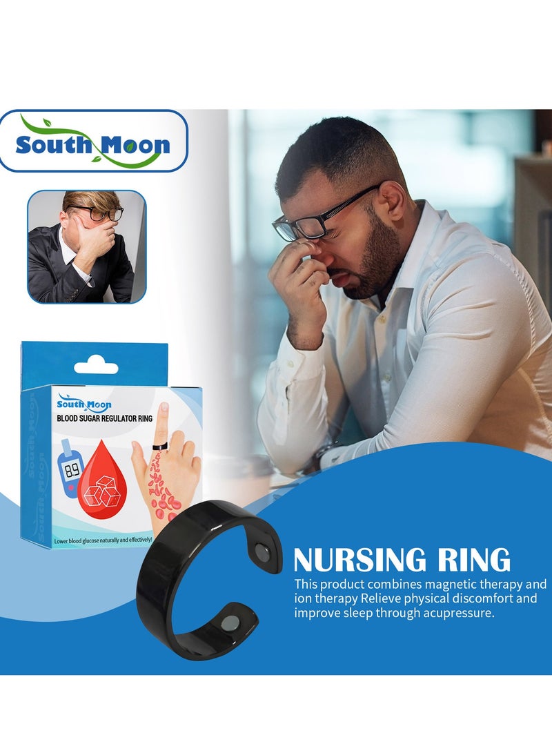 South Moon Blood Sugar Regulator Ring | Magnetic Wellness Ring for Glucose Balance – خاتم تنظيم سكر الدم جنوب مون